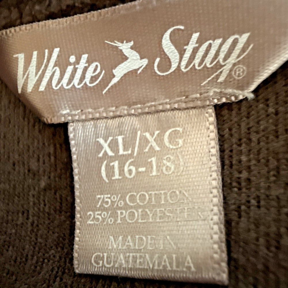 White Stag Womens Button Jacket XL Brown Velour 90s Cozy Fairy Layers Timeless - Picture 4 of 12